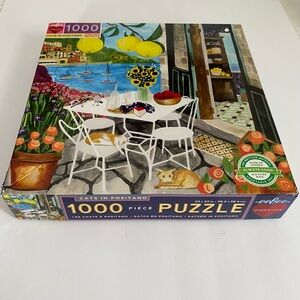 Eeboo Jigsaw Puzzle Cats in Positano 1000 Pieces Complete